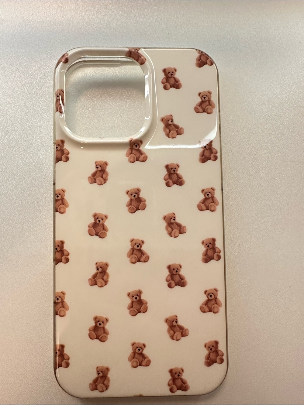 Teddy Bear MagSafe Phone Case in Cream & Clear